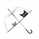 Für Katzenfreunde: Transparenter Regenschirm mit Katze